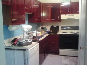 Galley kitchen after Cabinet redo