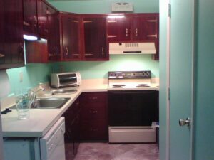 Gallery Kitchen after paint and cabinet redo