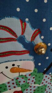 Closeup of mini snowman